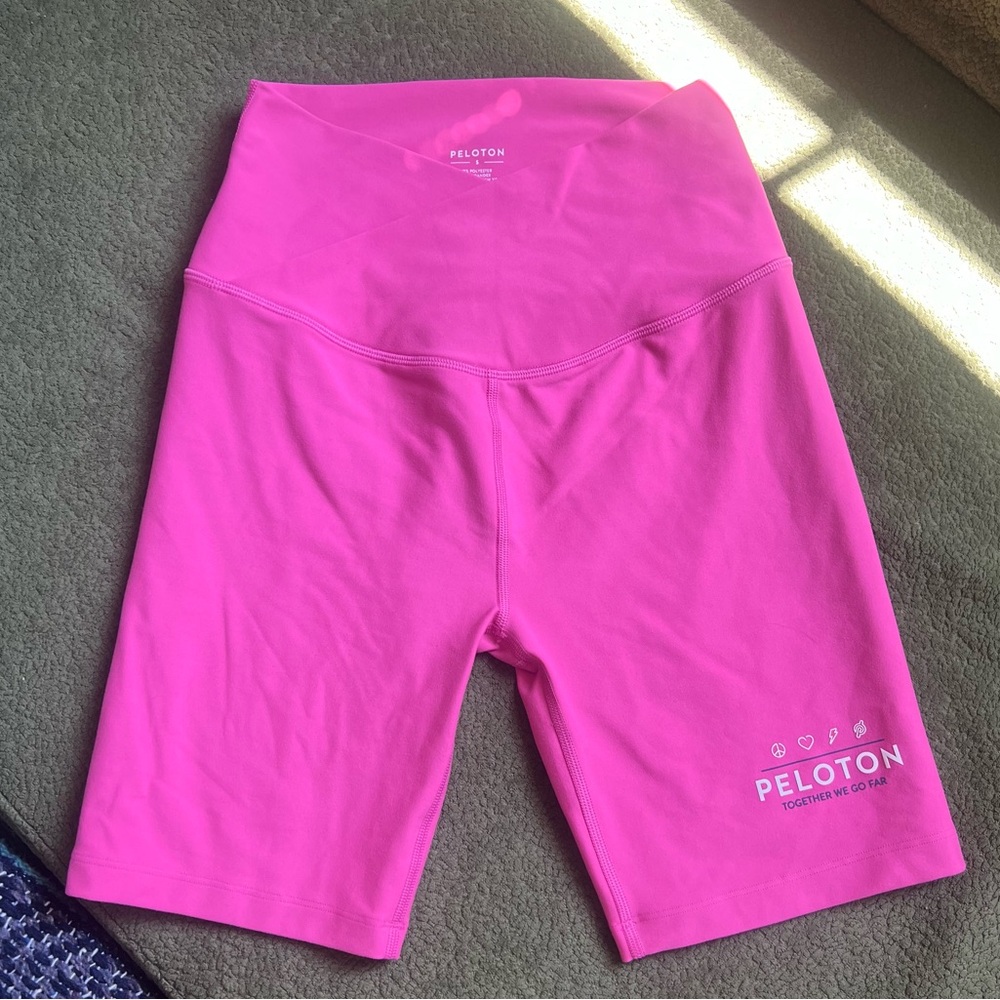Peloton High Rise Pink Bike Shorts